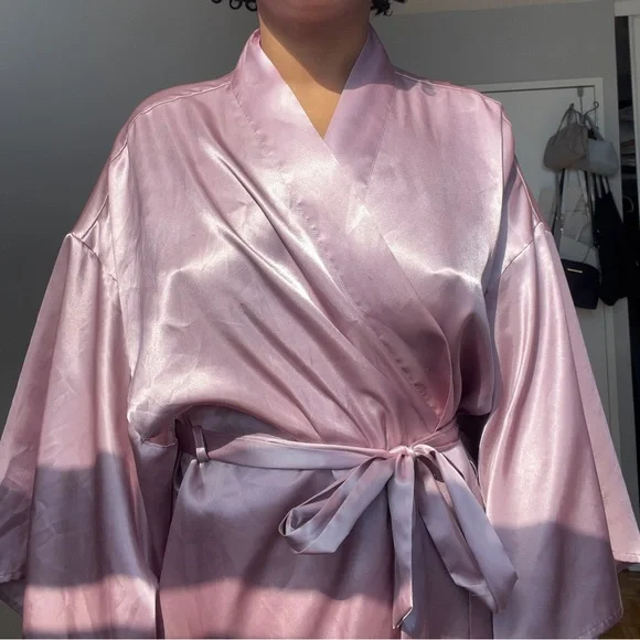 Pink/Purple Satin Robe - Picture 4 of 9